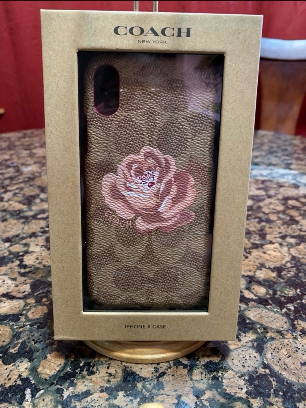 Coach IPhone X Case. Monogram with flowers